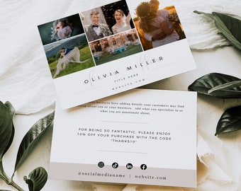 Promo Photo Post Card Template, Canva Marketing Flyer, Package Insert Card Template, Photo Referral Card, Customer Thank You Canva - Carli