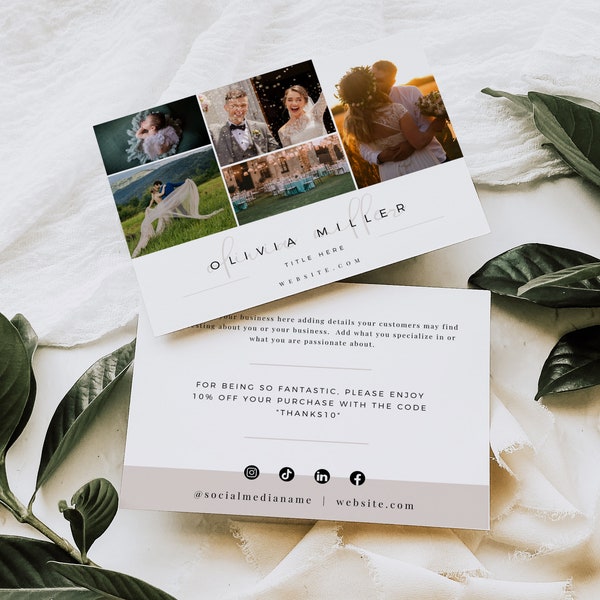 Promo Photo Post Card Template, Canva Marketing Flyer, Package Insert Card Template, Photo Referral Card, Customer Thank You Canva - Carli