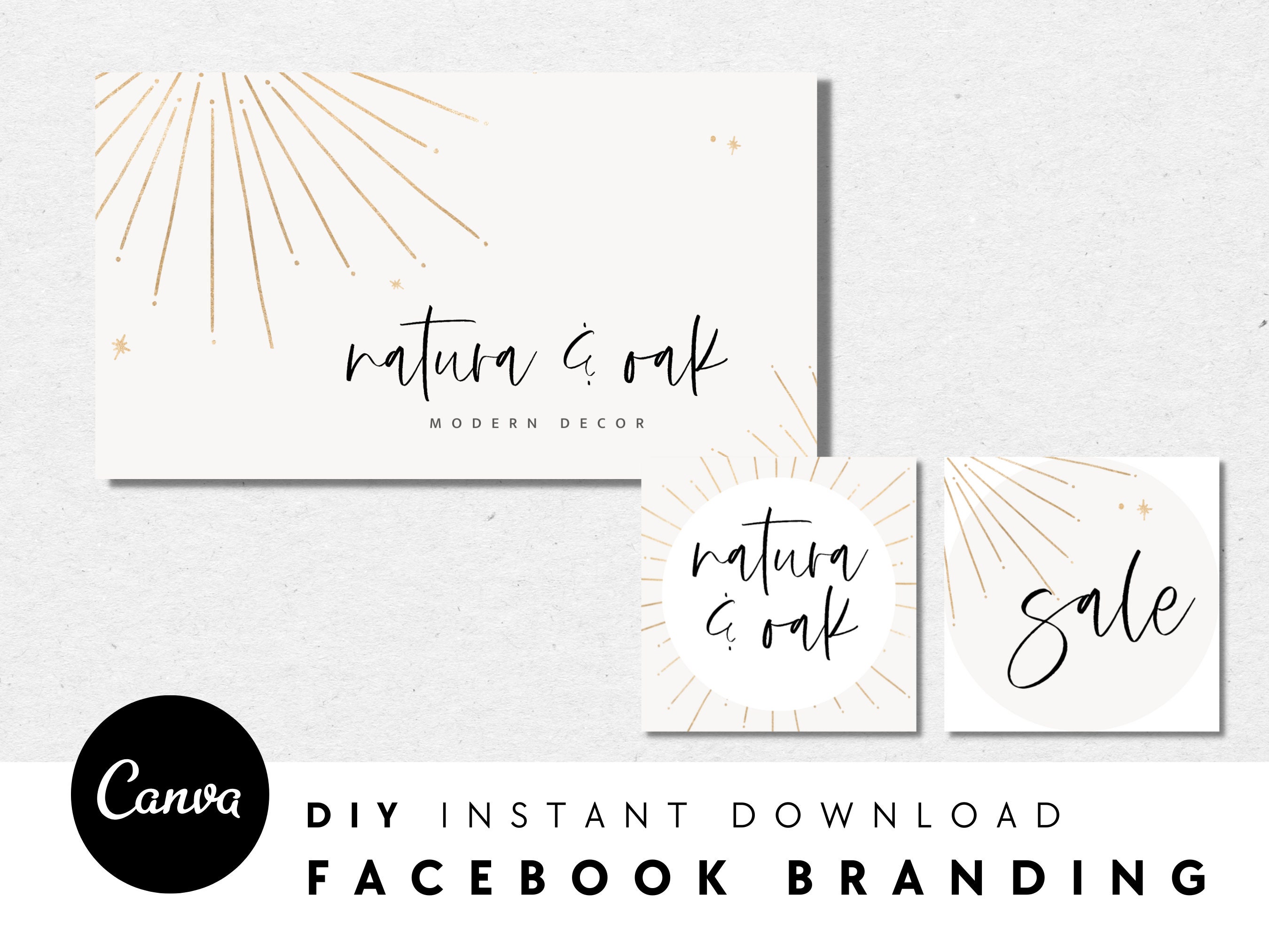 Gold Facebook Cover Template Facebook Banner Facebook Etsy