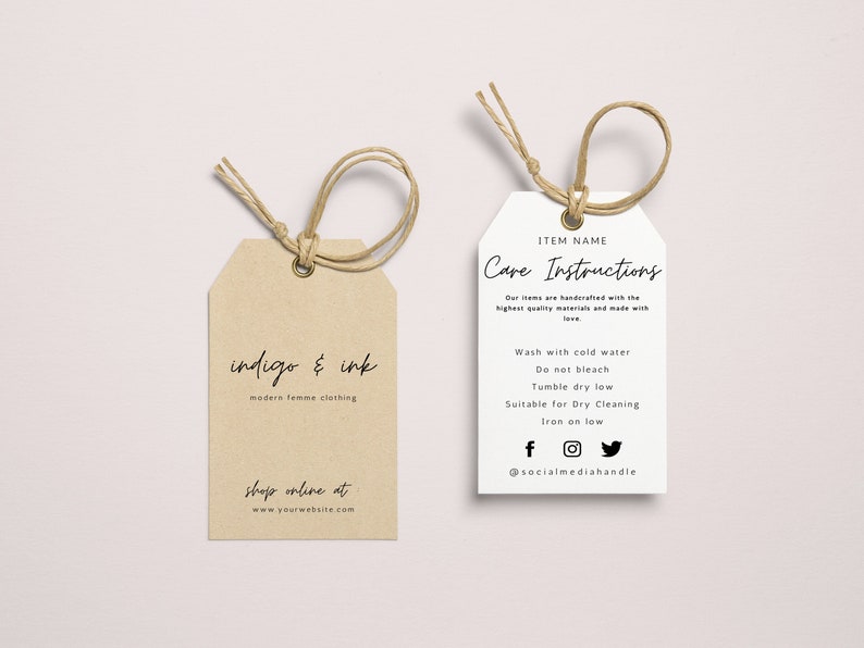 Editable Hanging Tags Canva Template Printable Fashion Label Etsy