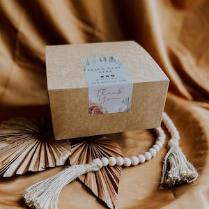 Box Label Template, Editable Packaging Labels, Order Packaging Stickers, Shipping Label , Custom Branded Packaging, Canva Template - Sierra