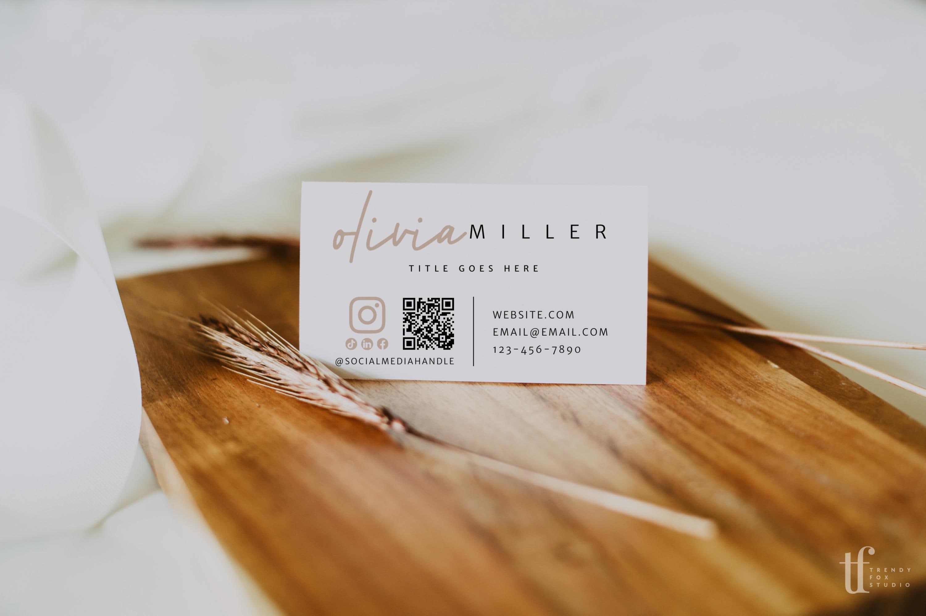 Modern Business Card Canva Template, QR Code Calling Card - Willa - Etsy