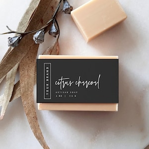 Etichette per sapone minimaliste, modello modificabile Canva, etichetta per saponetta stampabile, modello per etichetta per prodotti per il corpo, design per etichetta per confezione di sapone - Pioggia