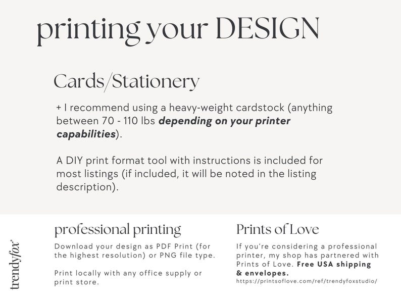 a white poster with the words printing your design