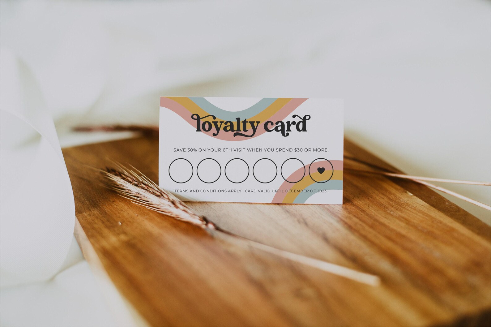 Retro Loyalty Card Template, Editable Customer Punch Card, Rewards Card ...
