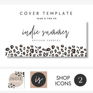 Facebook Cover Template, Facebook Banner, Facebook Icon, Leopard Facebook Business Cover Image, DIY Facebook Template, Canva - Ellie image 2