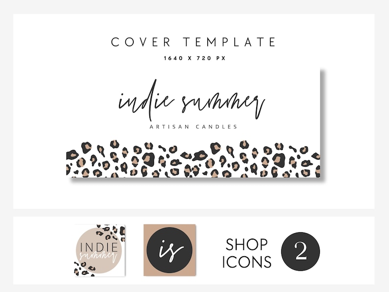 Facebook Cover Template, Facebook Banner, Facebook Icon, Leopard Facebook Business Cover Image, DIY Facebook Template, Canva - Ellie image 2