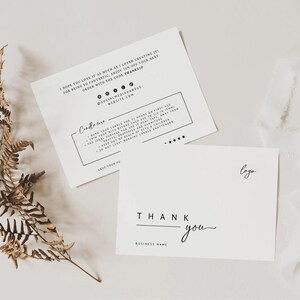 Luxury Candle Care Card Template, Business Editable Minimal Thank You Card, Printable Thanks For Your Purchase Card, Package Insert - April