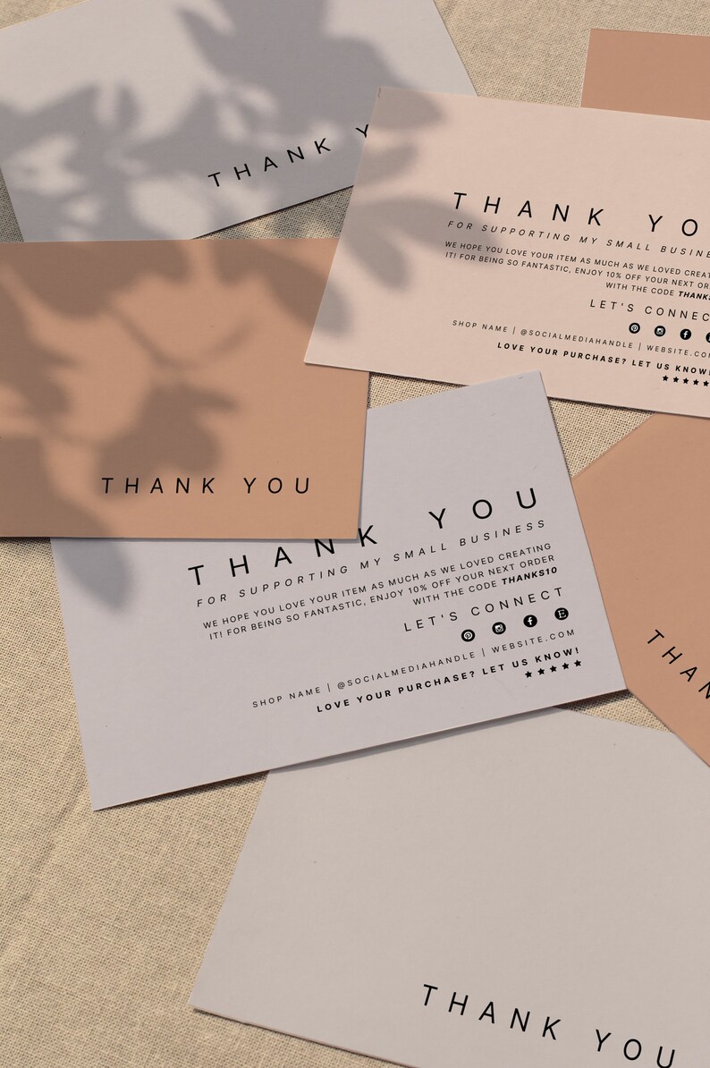 Editable Luxury Thank You Card Template Minimal Business - Etsy