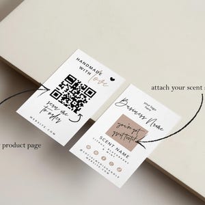 Candle Scent Sampler Card Template, Wax Melt Tester Card, Canva Card Template, Small Business Package Insert, Fragrance Tester, 2x3.5" -Skye image 2
