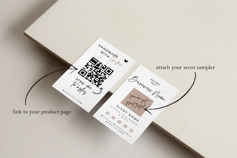 Candle Scent Sampler Card Template, Wax Melt Tester Card, Canva Card Template, Small Business Package Insert, Fragrance Tester, 2x3.5" -Skye image 2