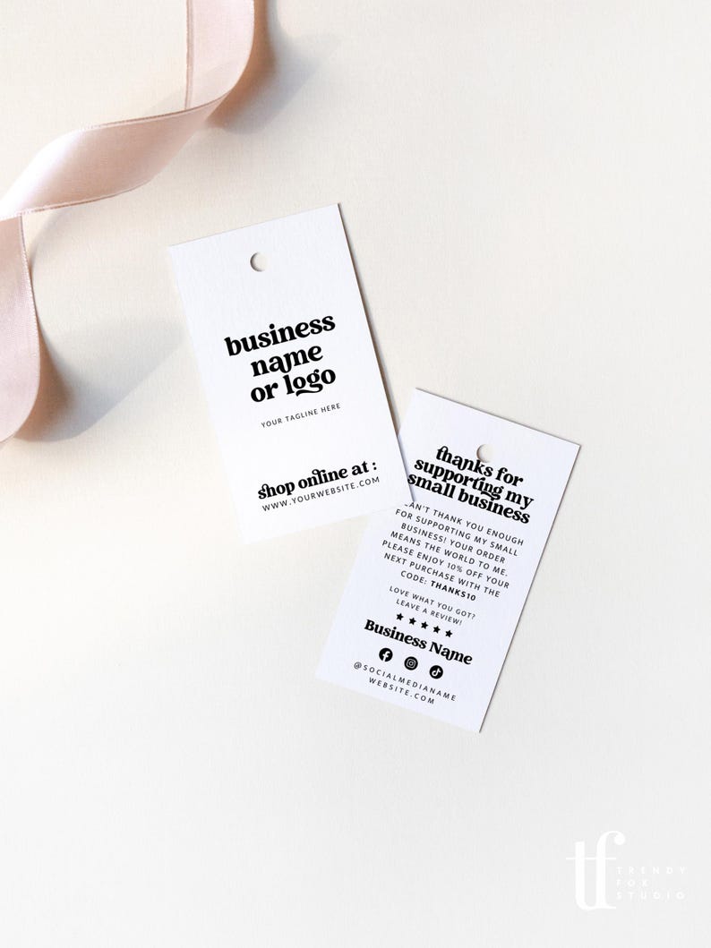 Editable Hanging Tags Canva Template, Printable Product Swing Label