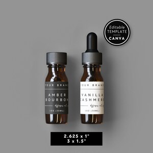 Car Diffuser Refill Bottle Label Canva Template, Editable Essential Oil Label for 1oz (30ml) 0.5oz (15ml), DIY Dropper Bottle Label - April