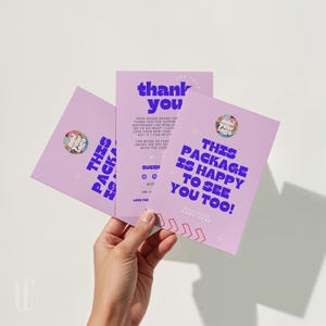 Fun Colorful Small Business Thank You Card Canva Template, Printable Thanks For Your Purchase Package Insert, Fun Trendy Postcard Maximalist