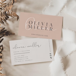 Elegante Visitenkarte Vorlage, DIY Druckbare Visitenkarte, Kleine Visitenkarte Canva, Business Branding, Minimale Visitenkarte - Andi