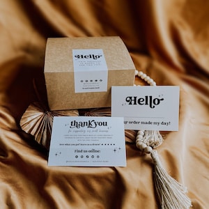 Box Label & Matching Thank You Card Canva Template Bundle, DIY Business Thank You, Editable Packaging Label Order Packaging Sticker - Dani