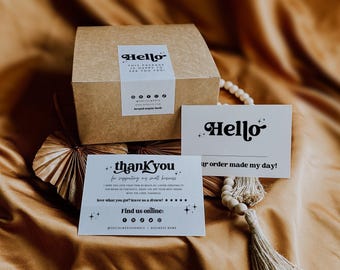 Box Label & Matching Thank You Card Canva Template Bundle, DIY Business Thank You, Editable Packaging Label Order Packaging Sticker - Dani