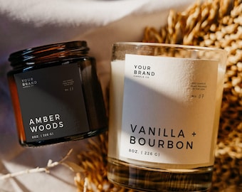 Modern Candle Label Template Editable Label DIY Minimal Candle Label Customizable Pre Designed Jar Label Template Instant Download - Monte