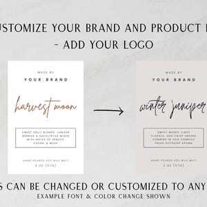 Modern Wax Melt Label Canva Template, DIY Minimal Wax Clamshell Branding - Kai image 4