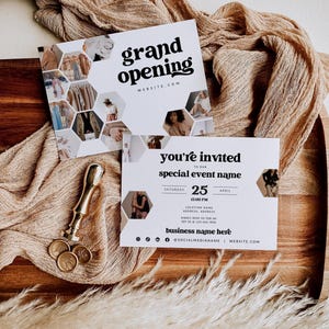 Grand Opening Flyer, Promo Photo Website Launch Template, Canva Marketing Flyer, Photo Referral Card, Event Invitation Template Canva - Dani