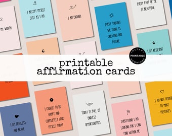 Affirmationskarten, Affirmationskarten, Motivationskarten, Selbstfürsorge druckbar, Ermutigungskarten, positive tägliche Affirmation