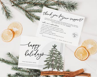 Holiday Cookie Care Card Canva Template, Cake Instructions Card, Editable Thank You Card, Bakery Business Package Insert Card Printable