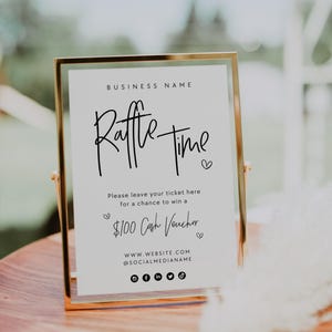 Minimal Raffle Sign Canva Template, Modern Enter To Win Poster, Pop-Up Prize Draw Signage for Business, Custom Printable 5x7 8x10" - Dusk