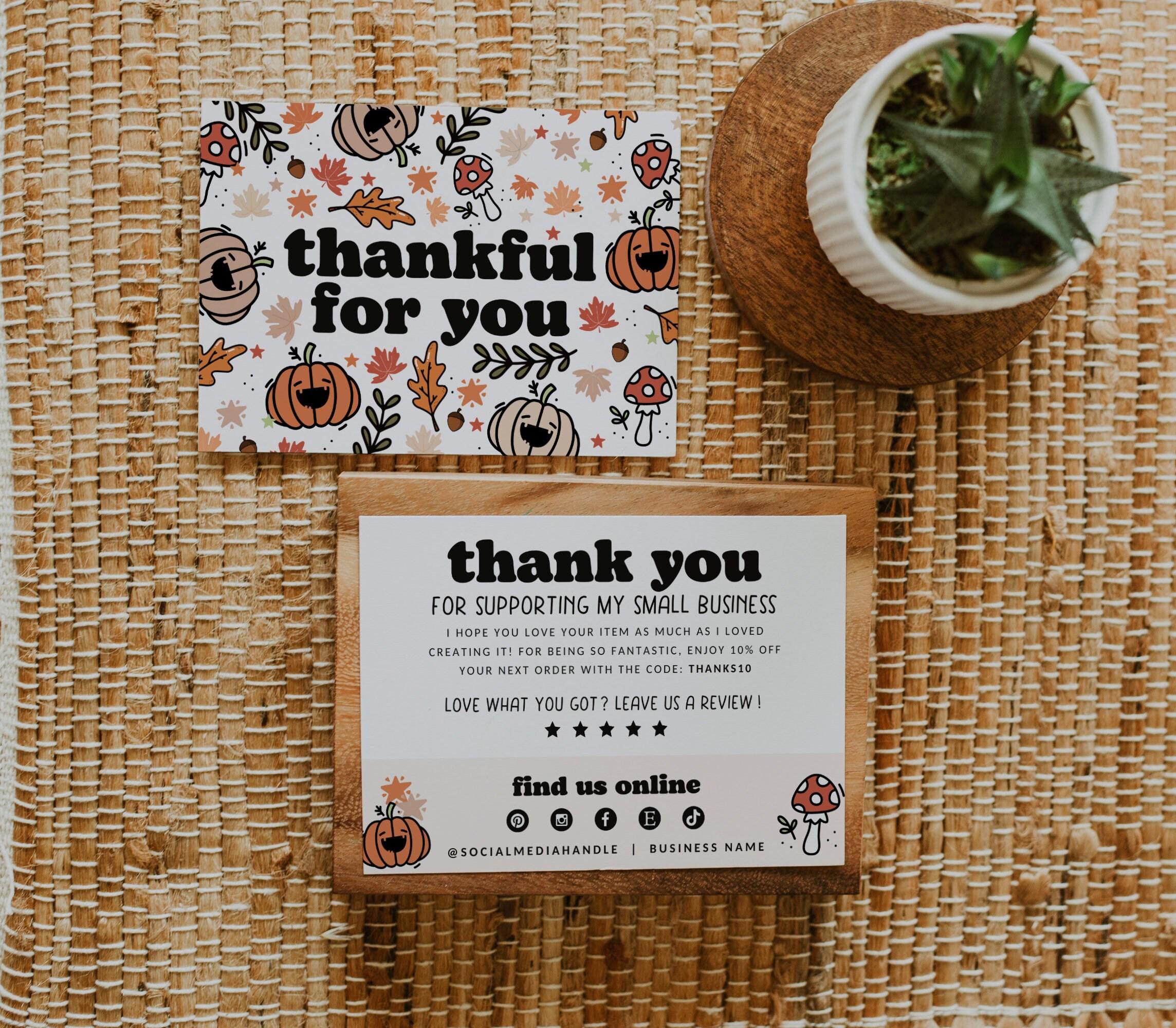 Retro Fall Business Thank You Card Canva Template, Editable Business ...