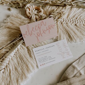 Boho Business Card Template, DIY Printable Business Card, Beige Small Business Card, Business Branding, Minimal Business Card Canva - Honey