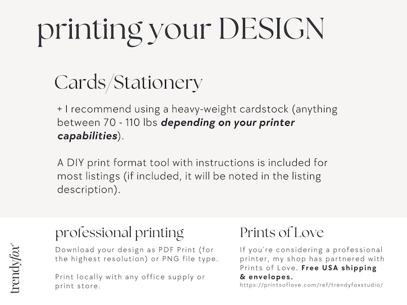 a white poster with the words printing your design