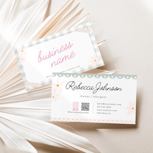 Preppy Key Card Code Preppy Business Card QR Code Canva Template, INSTANT DOWNLOAD ...