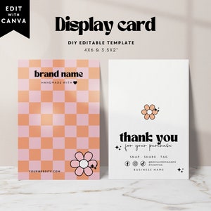 Editable Hair Bow Card Template, Hair Bow Packaging Display Card, Editable Hair Clip Card, Custom Display Card, Jewelry Display Card - Pixie