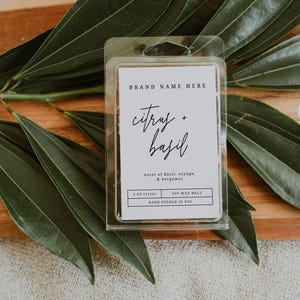 Modern Wax Melt Label Template Editable Label DIY Minimal Wax Tart Label Customizable Pre Designed Wax Label Template Instant Download, Dune