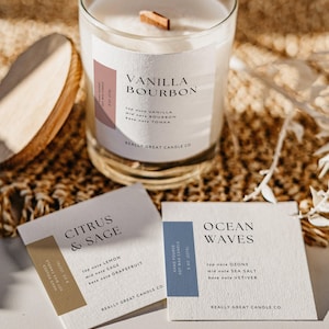 Modern Candle Label Canva Template, Editable DIY Jar Sticker Design - Cosmo