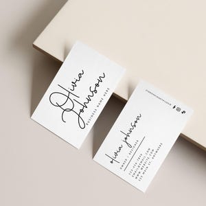 Minimal Business Card Template, Instant Download, Printable Business Card, Editable Business Branding, 3.5x2" Card, Canva Template - Blair image 2