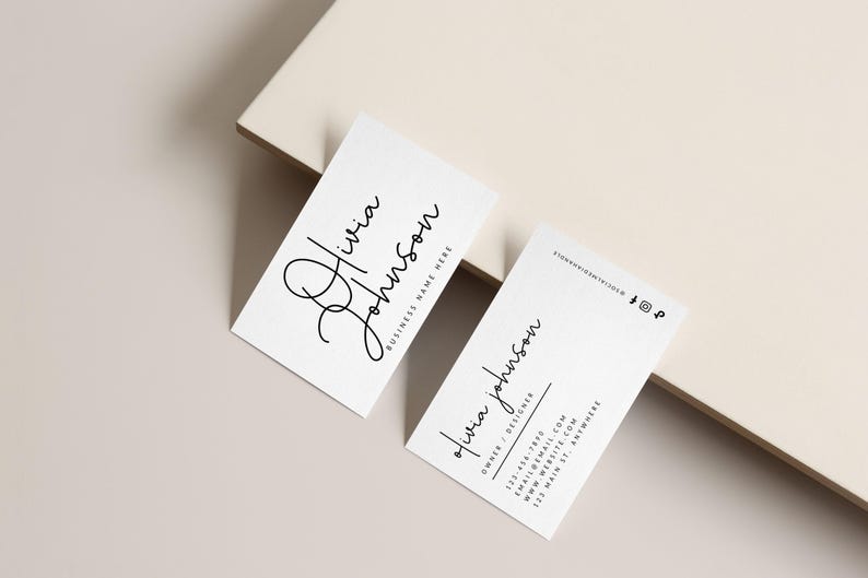 Minimal Business Card Template, Instant Download, Printable Business Card, Editable Business Branding, 3.5x2" Card, Canva Template - Blair image 2