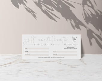 Boho Gift Certificate Template, DIY Printable Gift Voucher Certificate, Editable Gift Card, Spa Gift Certificate, Canva Template - Carli
