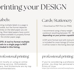 a white and black poster with instructions for printing your design