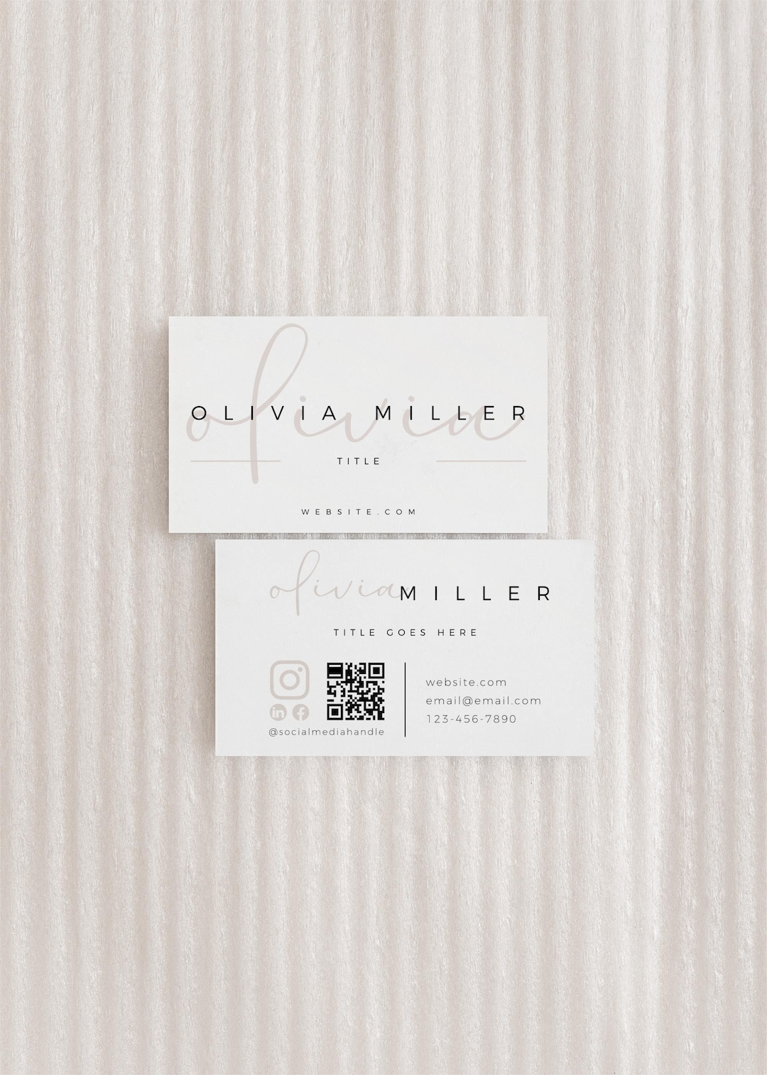 Business Card Template QR Code, Instant Download, Printable Business ...