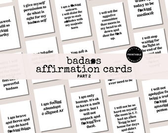 Printable Badass Affirmation Cards Sweary Affirmation Deck Motivational Printable Cards Maybe Swearing Will Help Encouragement Cards Part 2