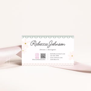Preppy Key Card Code Preppy Business Card QR Code Canva Template, INSTANT DOWNLOAD ...