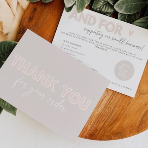 Small Business Thank You Card Template, Editable Thanks For Your Purchase Card, Package Insert Card, Thank You Card Business, Canva- TY71
