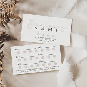 Multi Appointment Card Canva Template, Modern 3 Appt Editable Business Card, Appointment Reminder Printable, Next Appointment Card - Carli