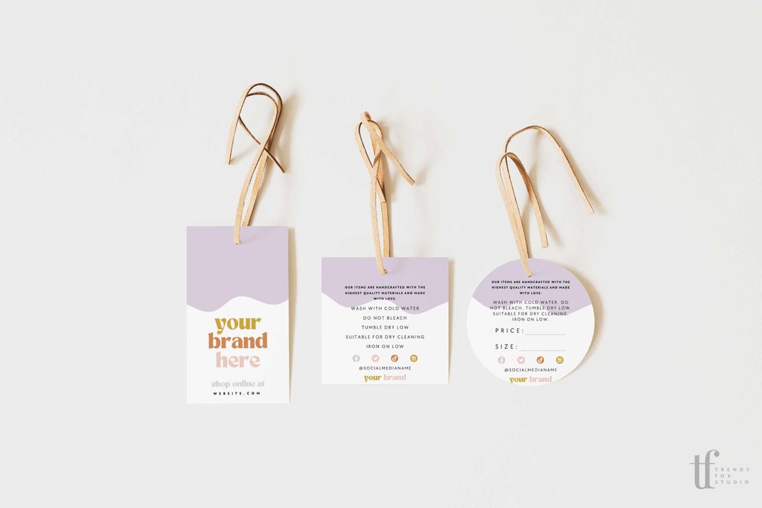 Editable Hanging Tags Template, Printable Fashion Label Template ...