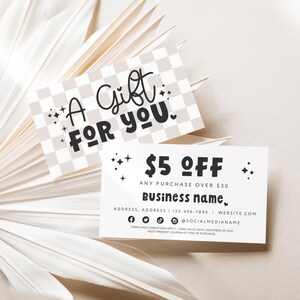 Retro Coupon Card Canva Template, Printable Business Discount Card, Groovy Business Promo Card, Business Marketing Card Promotional - Millie