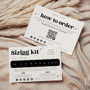 False Nails Sizing Kit Template, Editable Artificial Nails Sizing Chart, Printable Press On Nail Sizing Guide Card, Canva Template - Dani