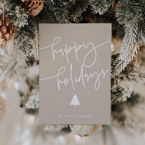 Boho Christmas Business Thank You Card Canva Template, Holiday Printable Thanks For Your Purchase, Neutral Christmas Card Printable - Skye
