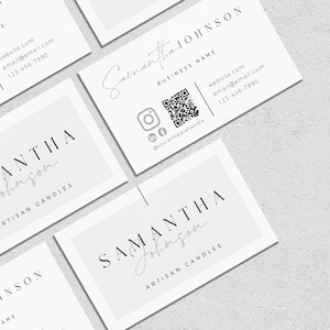 Visitenkarte Vorlage QR-Code, sofortiger Download, druckbare Visitenkarte Vorlage, DIY Visitenkarte, bearbeitbare Karte, Canva Vorlage - Casey