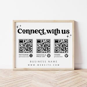 Sjabloon retro QR-code scan-to-pay-bord, afdrukbaar bedrijfsbord, scanbare prijslijst, bord geaccepteerde betalingen, Venmo-bord, Scan Me - Dani