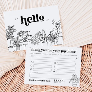 Plant Care Card Canva Template, Editable House Plant Guide Insert, Succulent Care Card, Indoor Plant Instruction Card Printable - Dani
